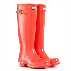 glossy red wellies