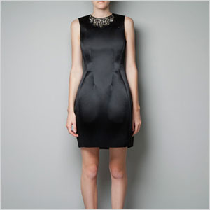 Zara black jewelled dress