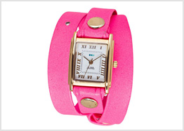 Neon pink wrap watch 