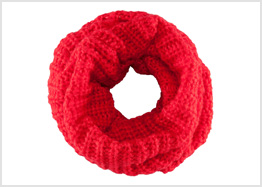 Cheery red tube scarf 