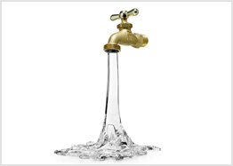 Glass water faucet