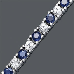 Blue and White Sapphire Bracelet