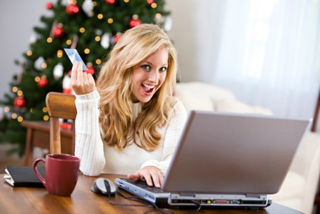 Woman shopping online on Cyber Monday