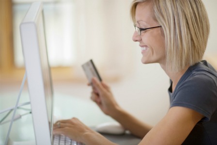 Woman shopping online on Black Friday