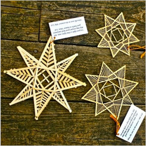 Bamboo stick star ornaments